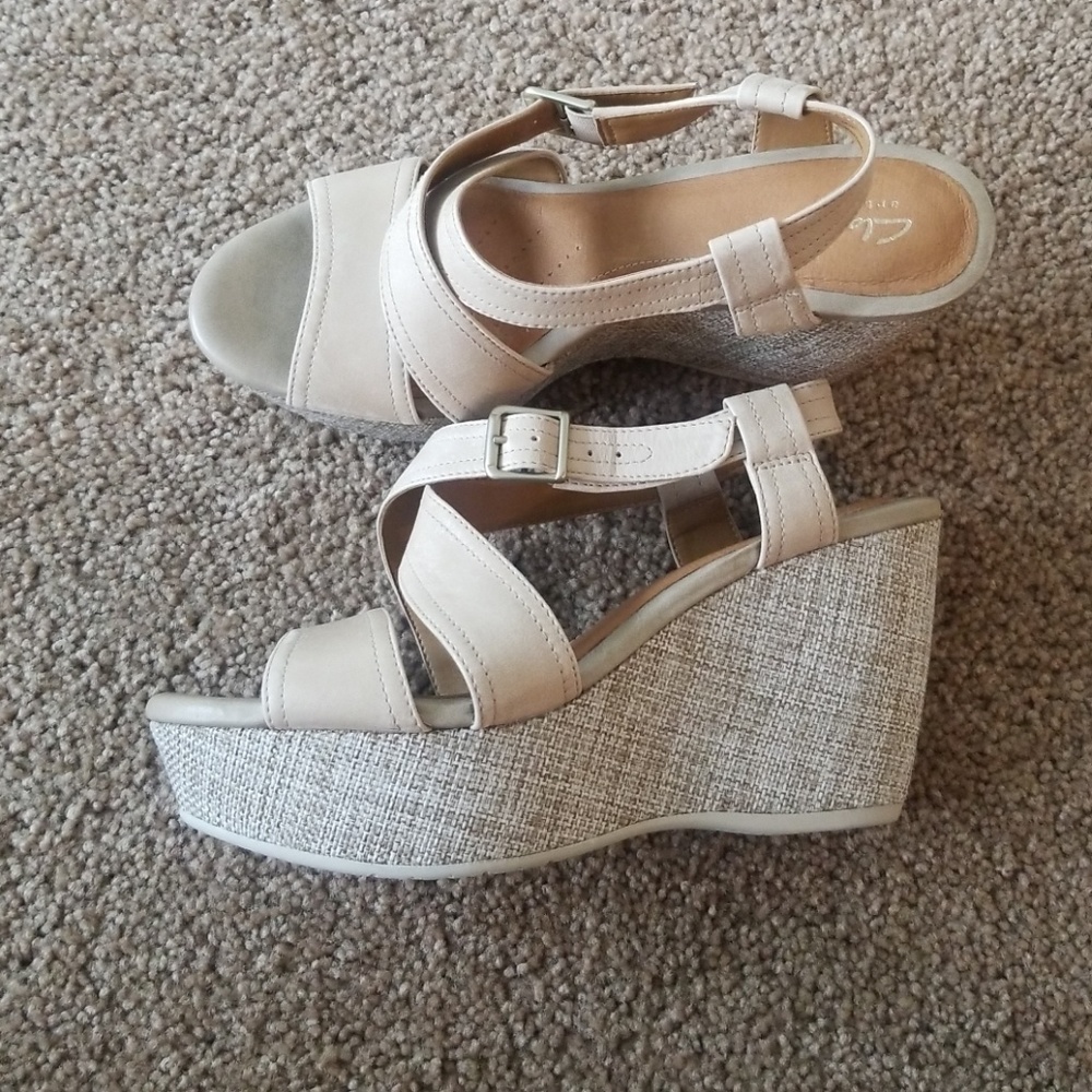 clarks nadene ziva wedge sandals size 8